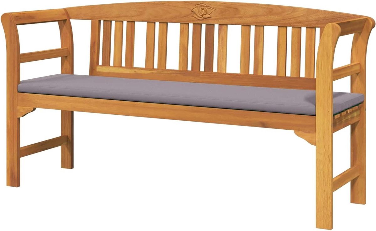 Rozenbank - Tuinbank Hout - Buiten Zitten - Handgesneden Rozen - 157 x 46 x 825 cm - Natuur