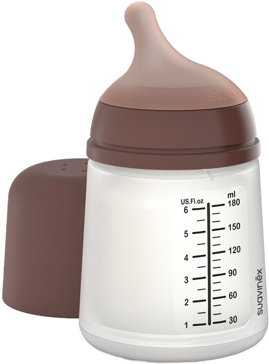 Suavinex Zero Zero Anti-Koliek Fles Borstvoeding - One Size - 180ml - Deep van Suavinex — afbeelding 3