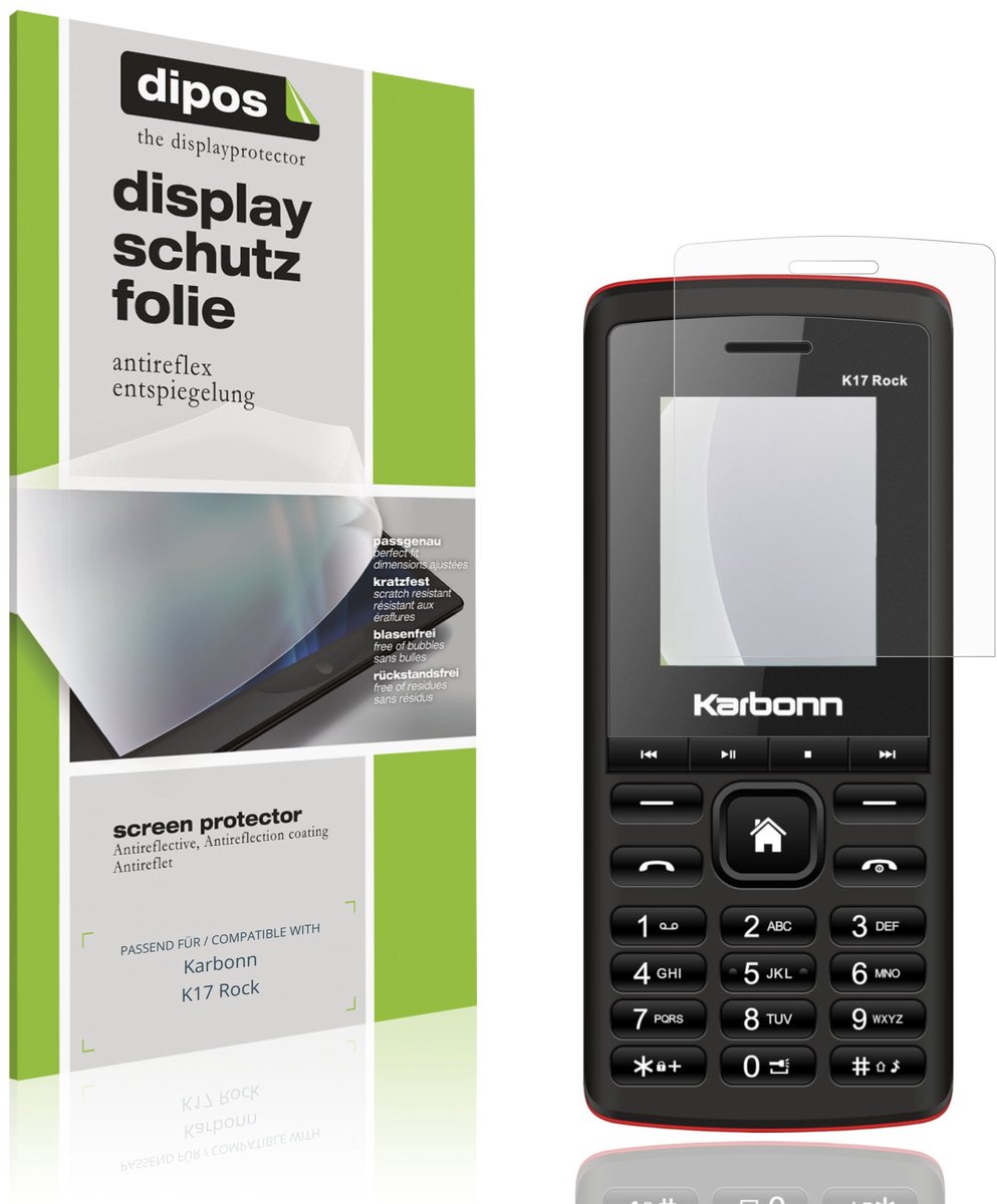 dipos – 4x Matte Beschermfolie geschikt voor Karbonn K17 Rock | Krasbestendige & antireflecterende Screenprotector Ultra-Thin