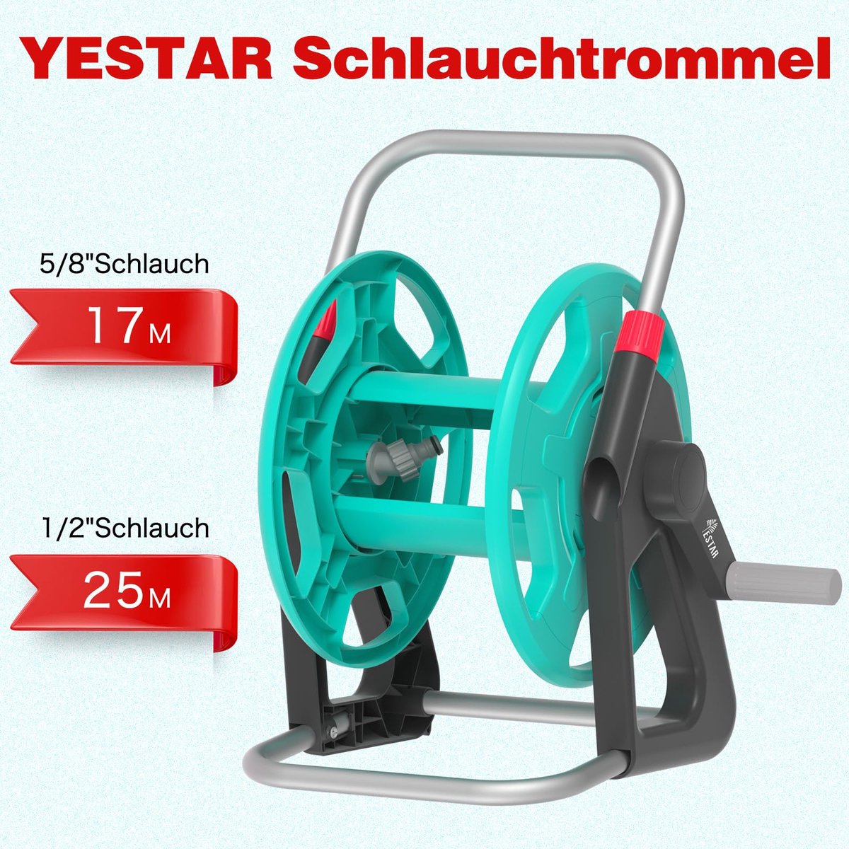 SnelShoppen - Slanghaspel Tuinslanghouder 21-25 m Kunststof Ruimtebesparend Met Schuine Slangaansluiting Eenvoudig Afneembaar Voor Tuin en Camping