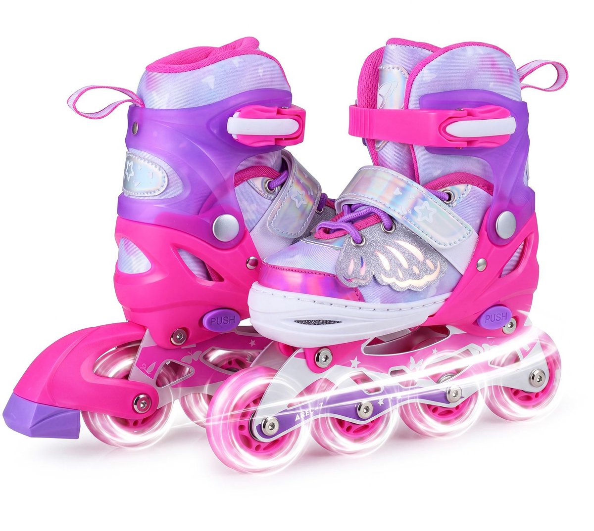 SureDeal® Sportspeelgoed Inliners Kinderen Inline Skates Verlichte Wielen Rolskates – 35x11x28 cm Roze