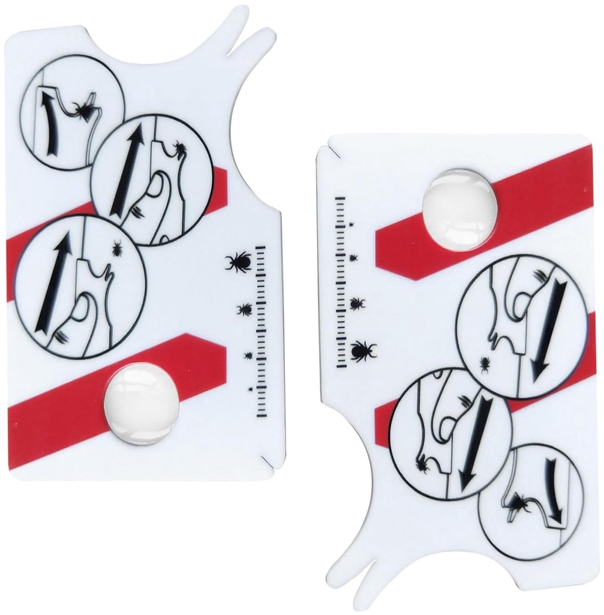 Dailygoods- Tekenkaart 2 Stuks - Tekenverwijderaar met Vergrootglas - Veilig Verwijderen van Teken - Voor Mens, Hond en Kat - Ideaal voor Jaarlijkse Tekentijd
