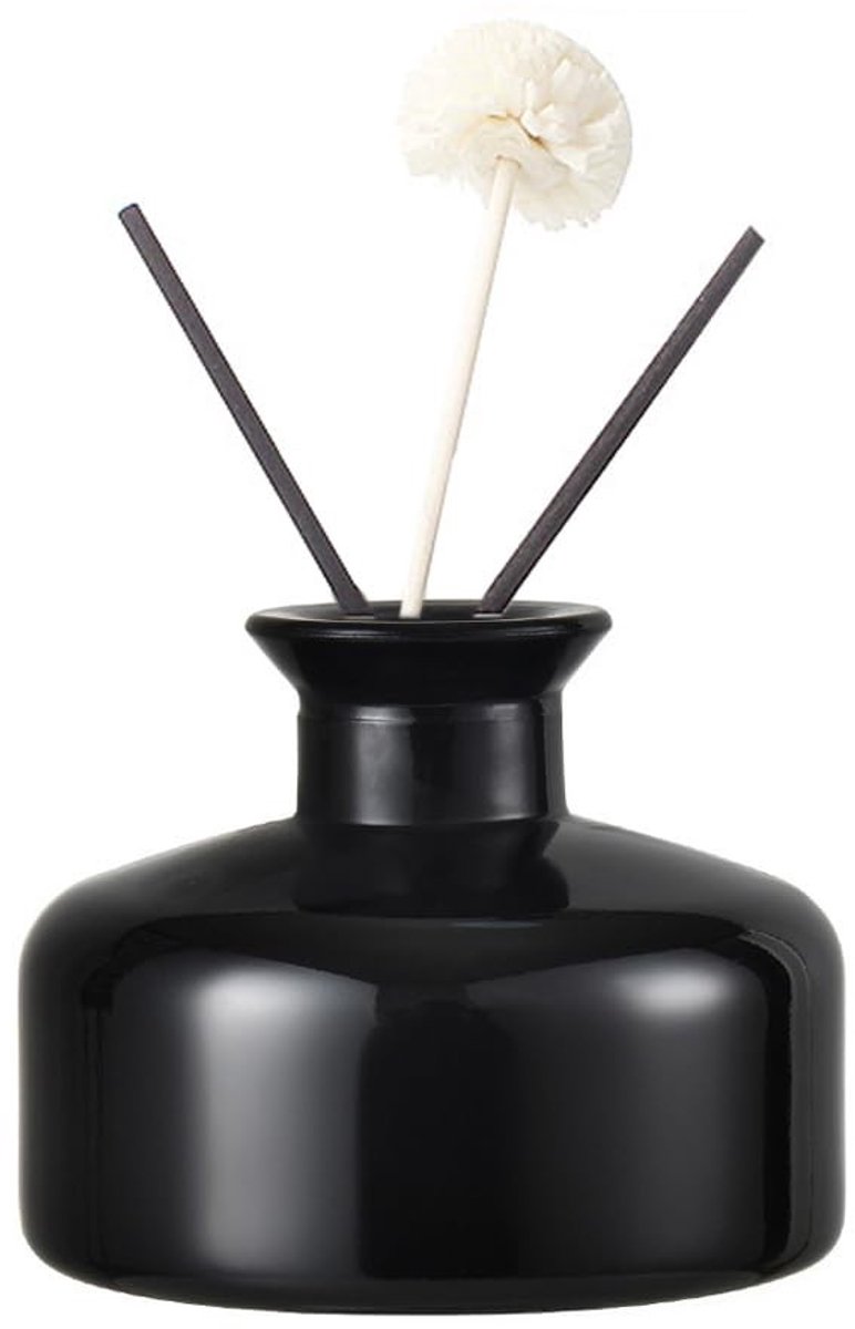 Dailygoods- Diffuserfles 200 ml - Glazen Fles - Aromatherapie Accessoire - Navulbaar - Zwart - Hoogwaardig Materiaal - Geurverspreider