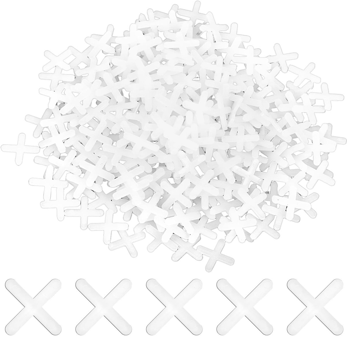 Dailygoods - 500 Witte Tegelkruisjes 3 mm PVC Afstandhouders voor Nauwkeurige Tegelinstallatie