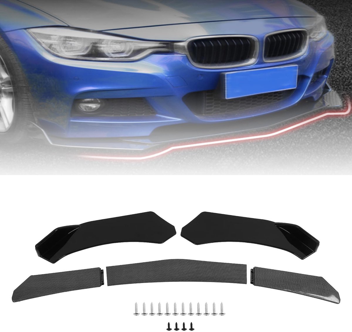 Dailygoods - Front Splitter Body Kit - 5 Stuks Universele Spoilers voor Auto