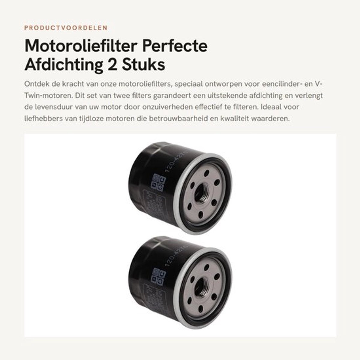 Motoroliefilter Perfecte Afdichting - Oliefilter voor Enkele Cilinder/V-Twin Motoren - Metaal - OEM 136-7848/120-4276/127-9222 - Verlengt Levensduur Motorolie