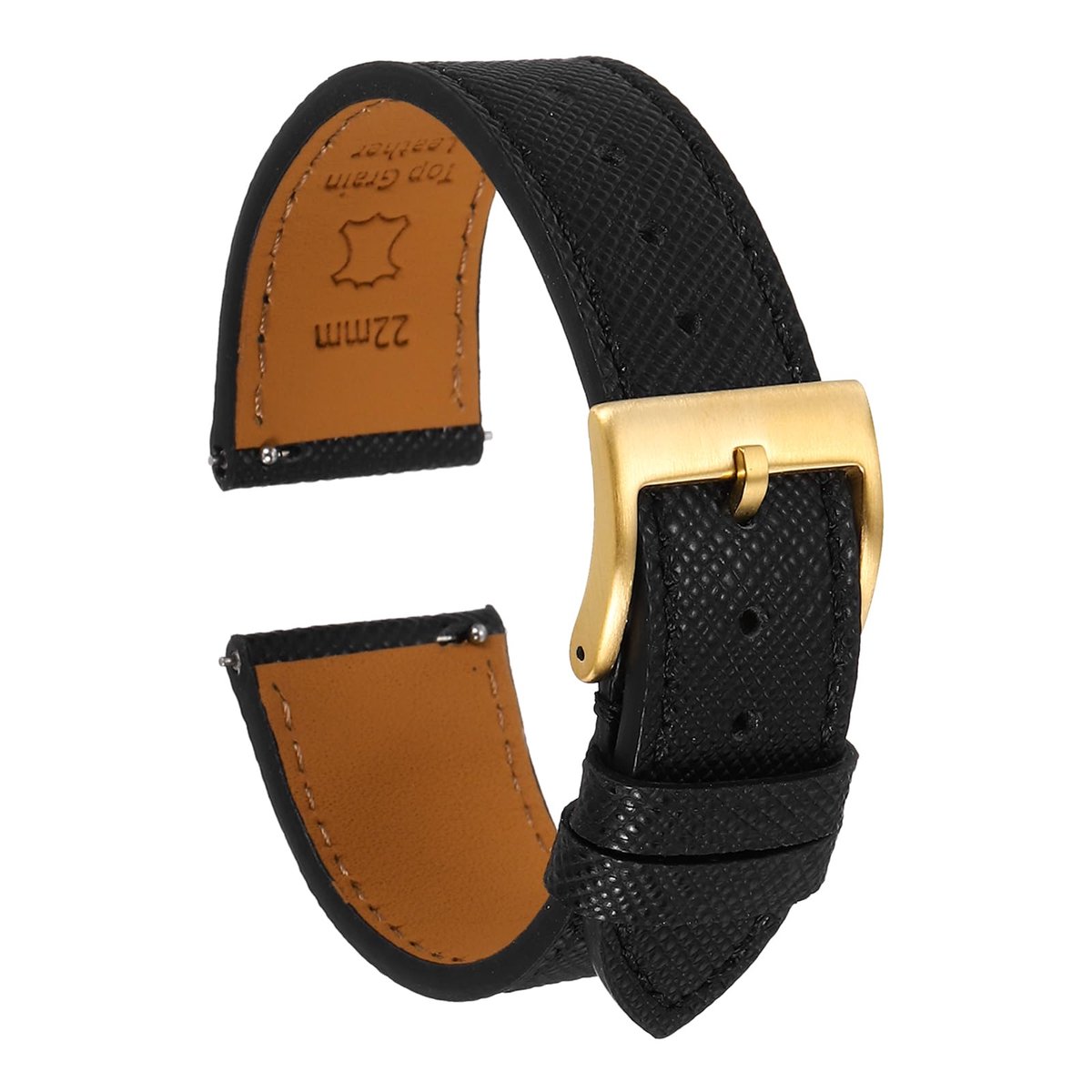 Dailygoods - Echte Leren Horlogeband 22mm met Snelle Vergrendeling - Voor Mannen en Vrouwen