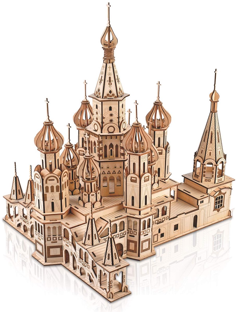Dailygoods - Houten 3D Puzzel Basil's Cathedral - Modelbouw Set voor Volwassenen