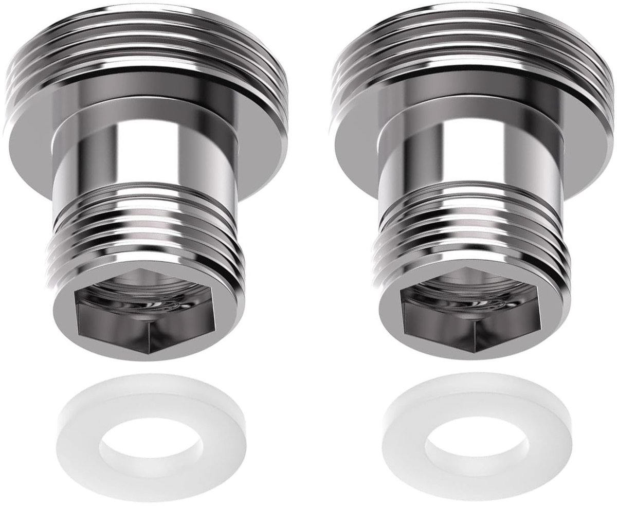 Dailygoods- Kraanadapter Set van 2 - Wateraansluitadapter M22/M16 - Metrische Schroefdraad - Aluminium Materiaal - Geschikt voor Kranten - Wateradapter