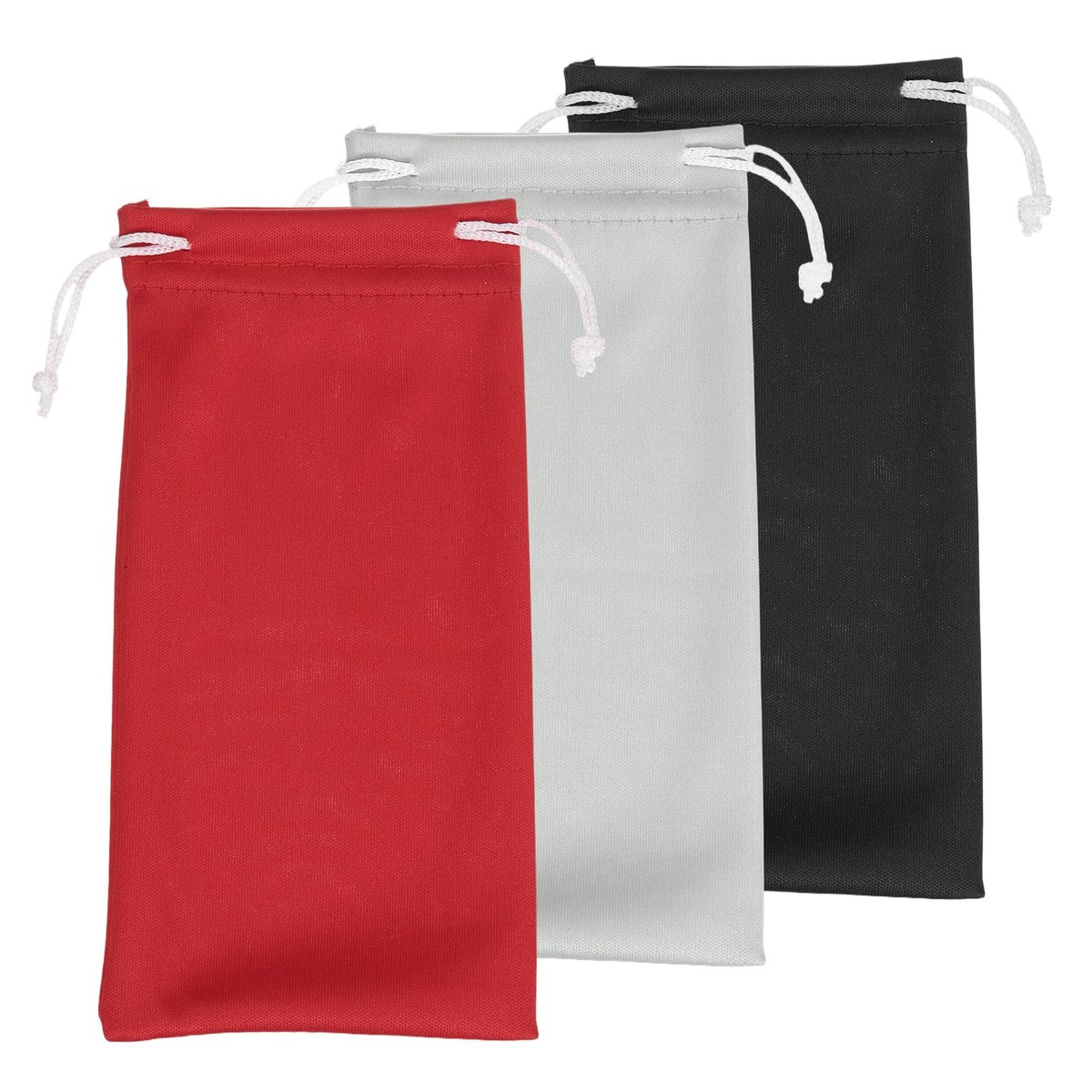 Dailygoods - Set van 3 Microvezel Zonnebril Opbergzakken Met Trekkoord voor Mobiele Telefoon, Brillen en Sieraden