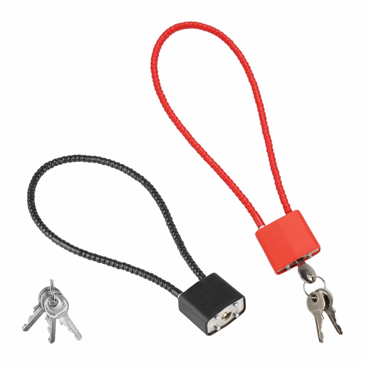 Dailygoods - 2 Stuks Kabelslot met Sleutel - Robuust Hangslot voor Fiets en Koffer