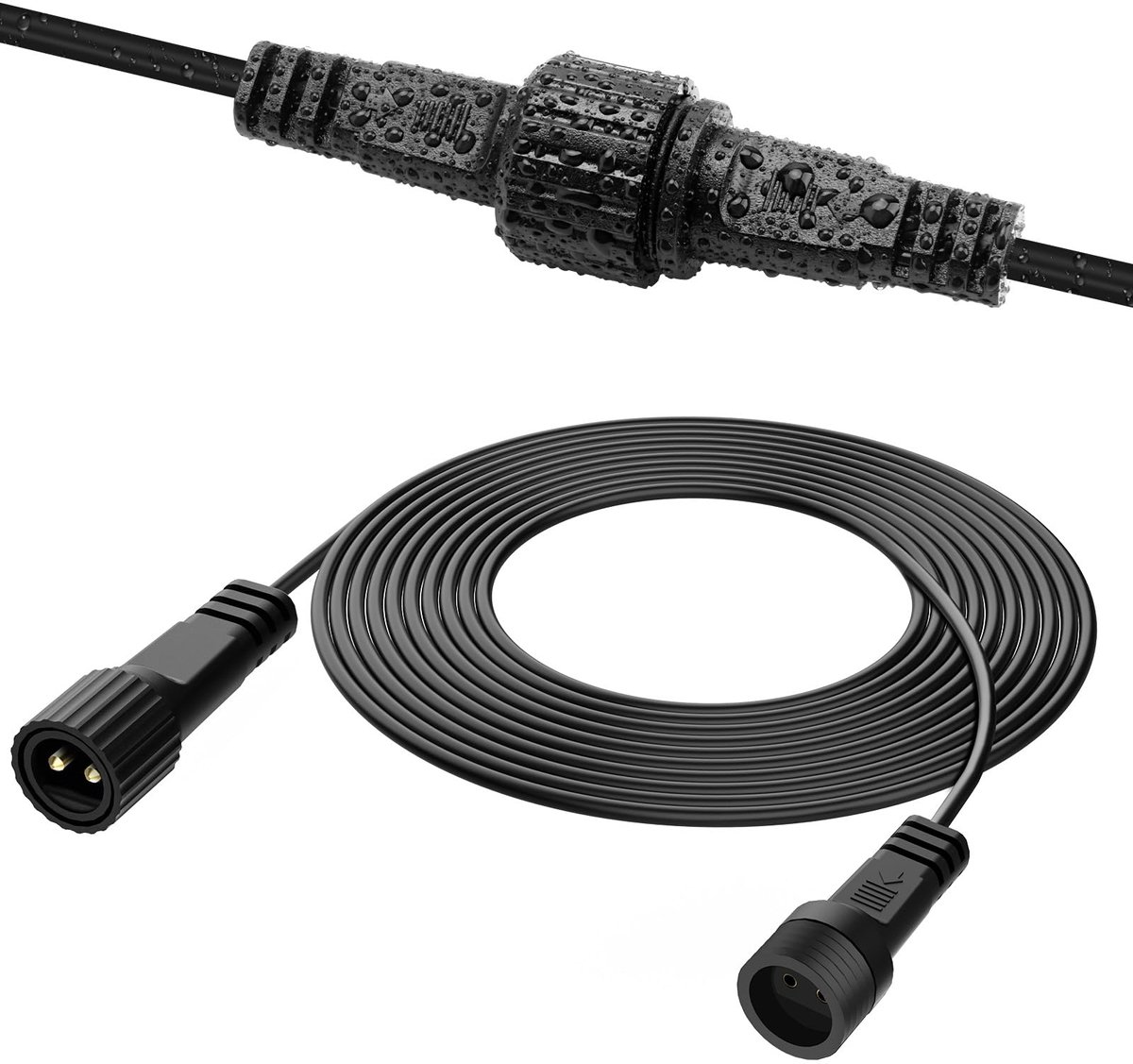 Dailygoods- Verlengkabel 5 Meter - Waterdicht - 2 Pins - IP65 - Accessoire voor Lichtketting - LED Snoer - Tuinverlichting - Verlengsnoer