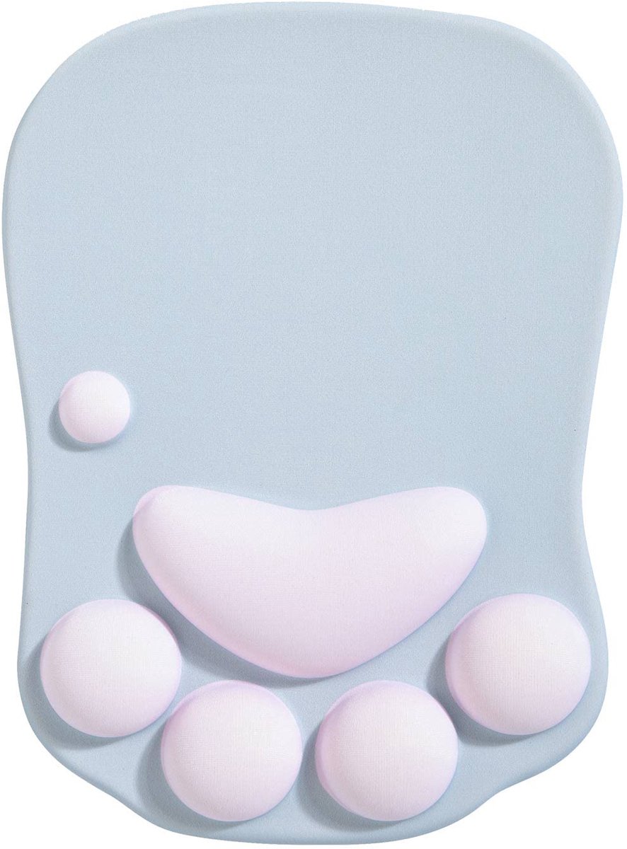 SnelShoppen - Ergonomische Muismat met Polssteun, Schattige Cat Paw Siliconen Gel Mouse Pad in Grijs en Roze voor Thuis, Kantoor en Gaming