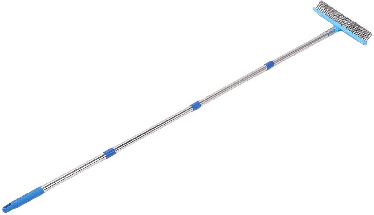 Staaldraadbezem - Metalen borstel - Buiten schoonmaken - Telescopische steel - 160cm - Zilver