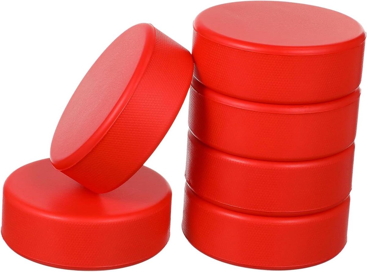 Hockey Oefenballen - Schuim Ballen - Binnen Sporten - Stil en Streepvrij - 7.5 x 7.5 x 2.6 cm - Rood