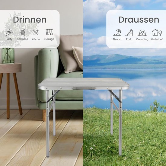 Opklapbare Campingtafel voor Buiten met MDF-Tafelblad - Ideaal voor Kamperen en Terras — afbeelding 3