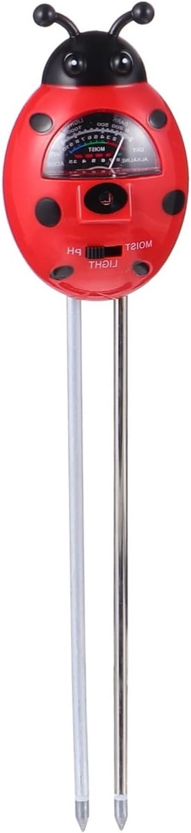 Bodem Tester Kit - Tuin Meter - Planten Verzorgen - 3-in-1 Functie - 25 x 6 x 3 cm - Rood