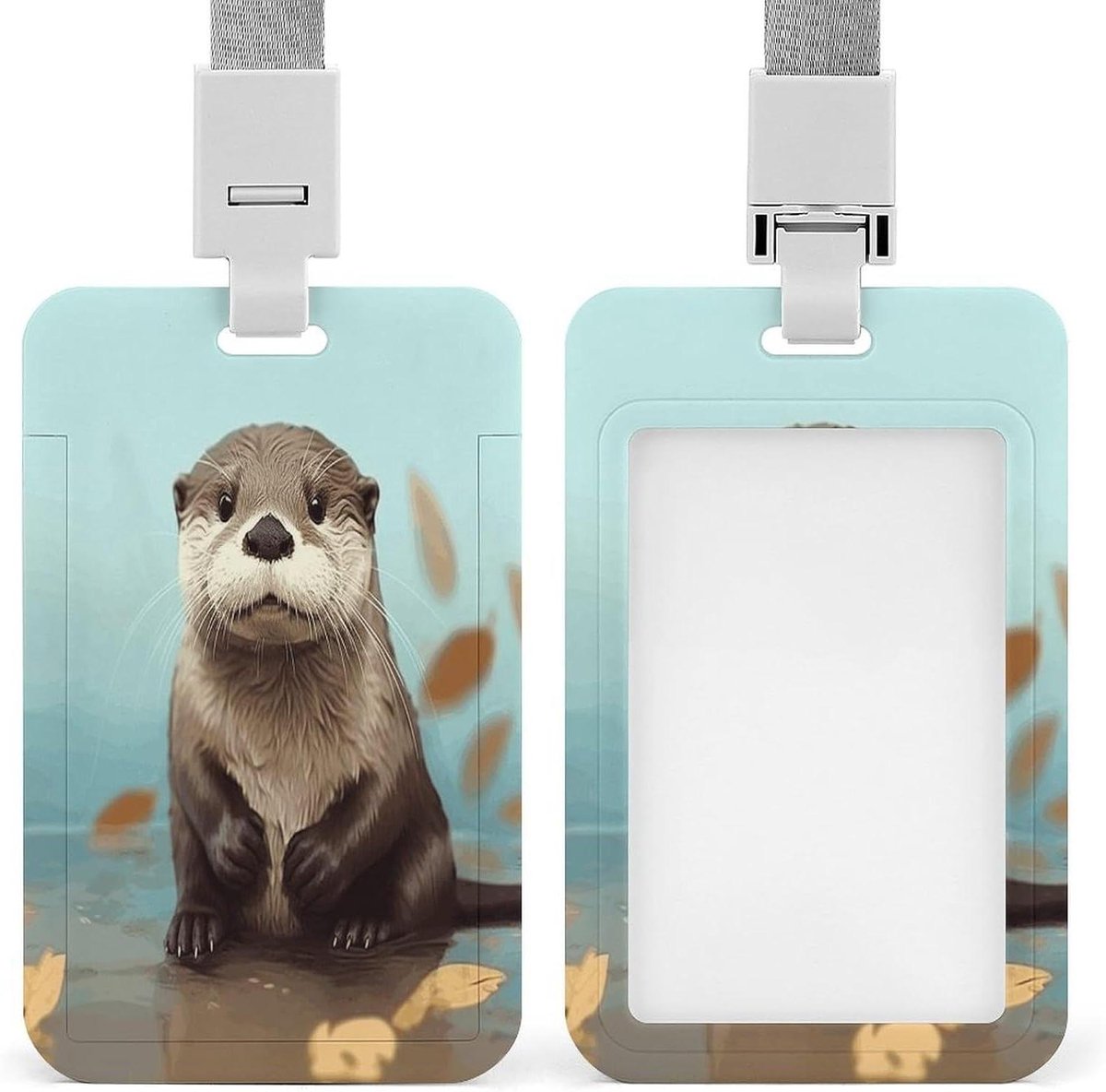 ID-badgehouder met sleutelkoord - Naamplaatjes houder - Kantoorwerk - Robuuste ABS-kunststof - 15 x 13 x 1 cm - Stijl