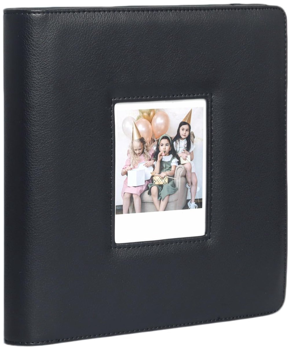 SnelShoppen - 288 Vakken Fotoalbum voor Instax Wide EVO/400/300/210/200 & Polaroid 600/i-Type/SX-70 Films - Zwart - Geschikt voor 4,2 x 3,5 inch Foto'