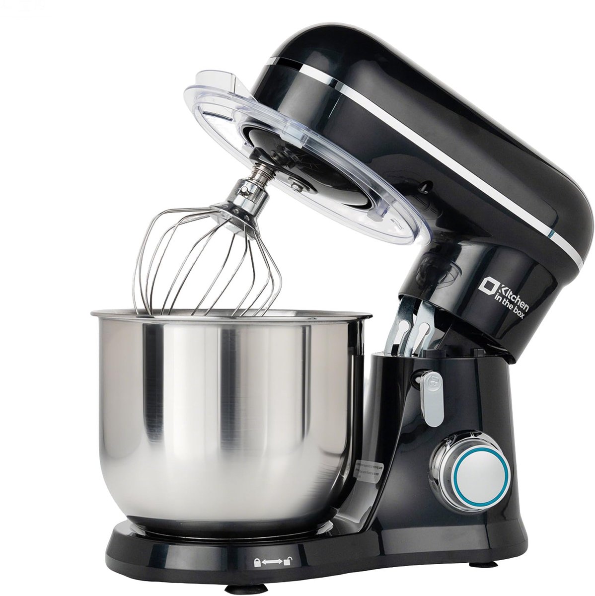 SnelShoppen - Kitchen in the box Keukenmachine 3,5L - Kleine Kneedmachine met 10 Snelheden, Lichte Roermachine, Kneedhaken en Garde, Zwart - Perfect v