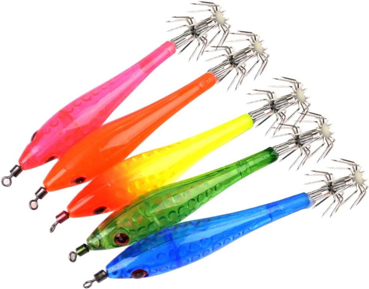 Vishaak Set - Visgerei Haken - Vissen Vangen - Lichtgevend Kunstaas - 9cm - Diverse kleuren