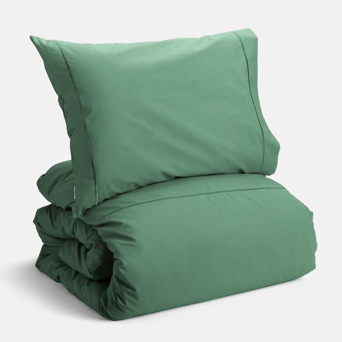 SnelShoppen - Plain Dyed Percale Jade Beddengoed Set met Kussensloop en Hoeslaken 155 x 280 cm + 50 x 80 cm + 90 x 200 cm - Luxe en Comfortabel Voor e