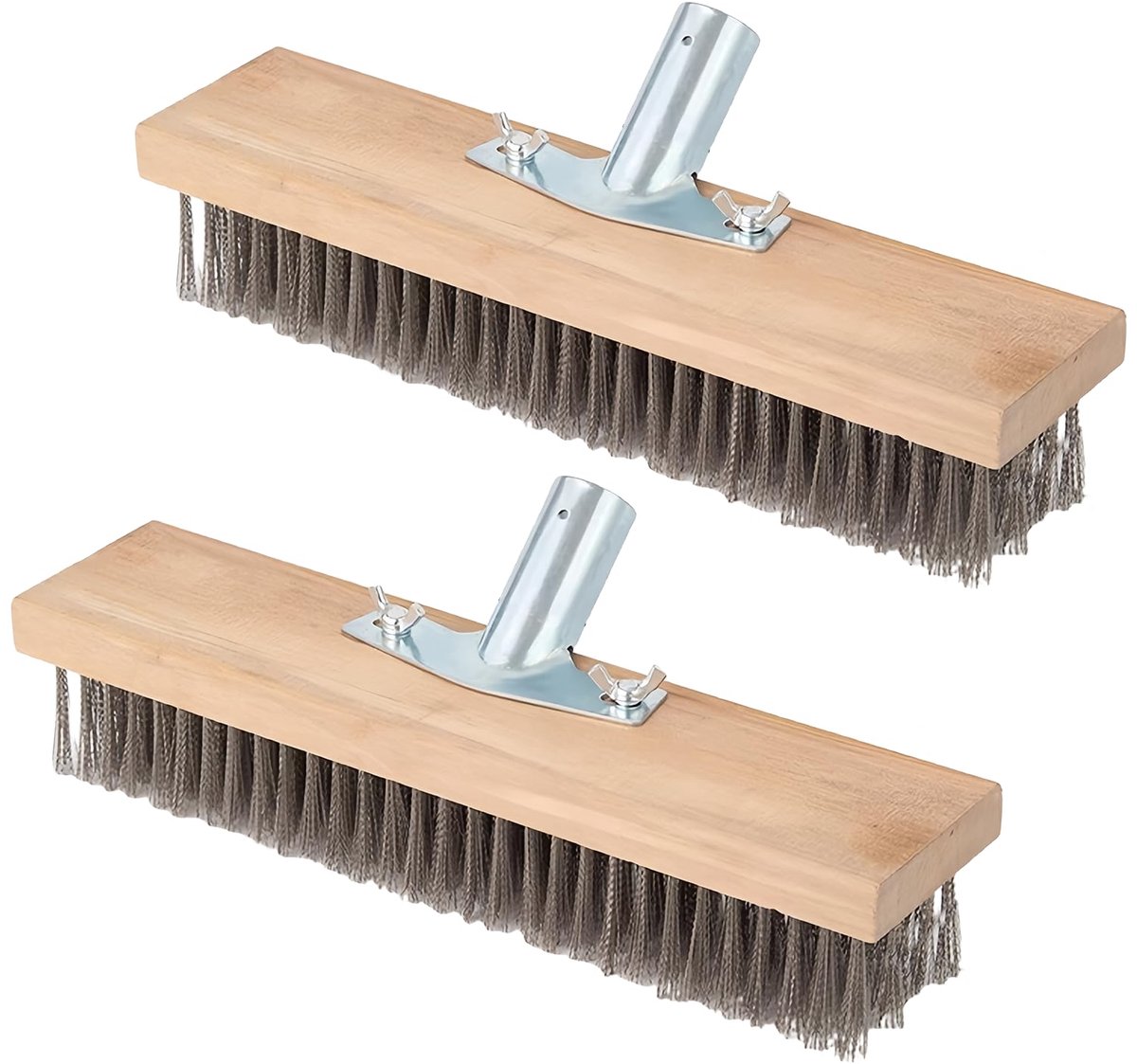 Dailygoods - 2 Stuks Draadbezem Staaldraadbezem - 30 cm voor Onkruidverwijdering
