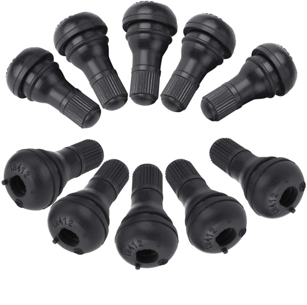 Dailygoods - 10 Stuks TR412 Tire Ventiel - Rubber en Messing voor Tubeless Banden