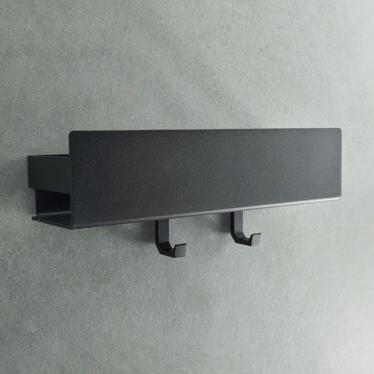 Dailygoods - Doucheplank Zonder Boren - Badkamerrek met Haken Mat Zwart