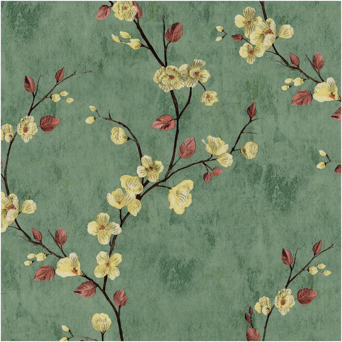 Dailygoods- Behang Zelfklevend - Bloemen/Aquarel - Wandpapier - Decoratieve Folie - PVC/Vinyl - 44 x 600 cm - Muurdecoratie
