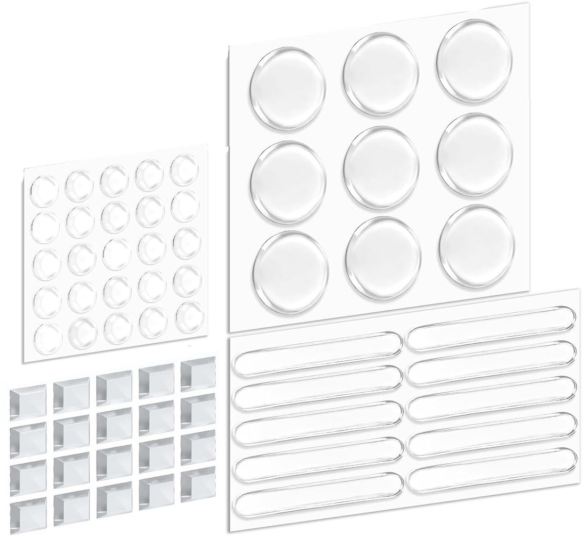 Dailygoods- Meubelbumper Set - 99 Stuks Zelfklevende Pads - Antislip Stippen - Oppervlaktebescherming - Geluidsdemping - Diverse Maten - Beschermpads