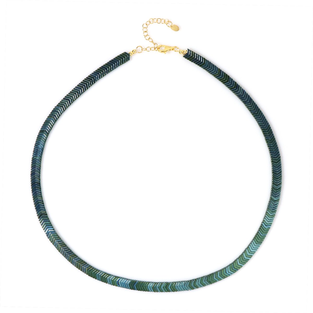 Cavill - Verstelbare 925 Sterling Zilver Ketting - Biocolor Amerikaanse Hematiet Fancy Kralen 114,155 ct - Elegante Damesketting - Moderne Sieraden