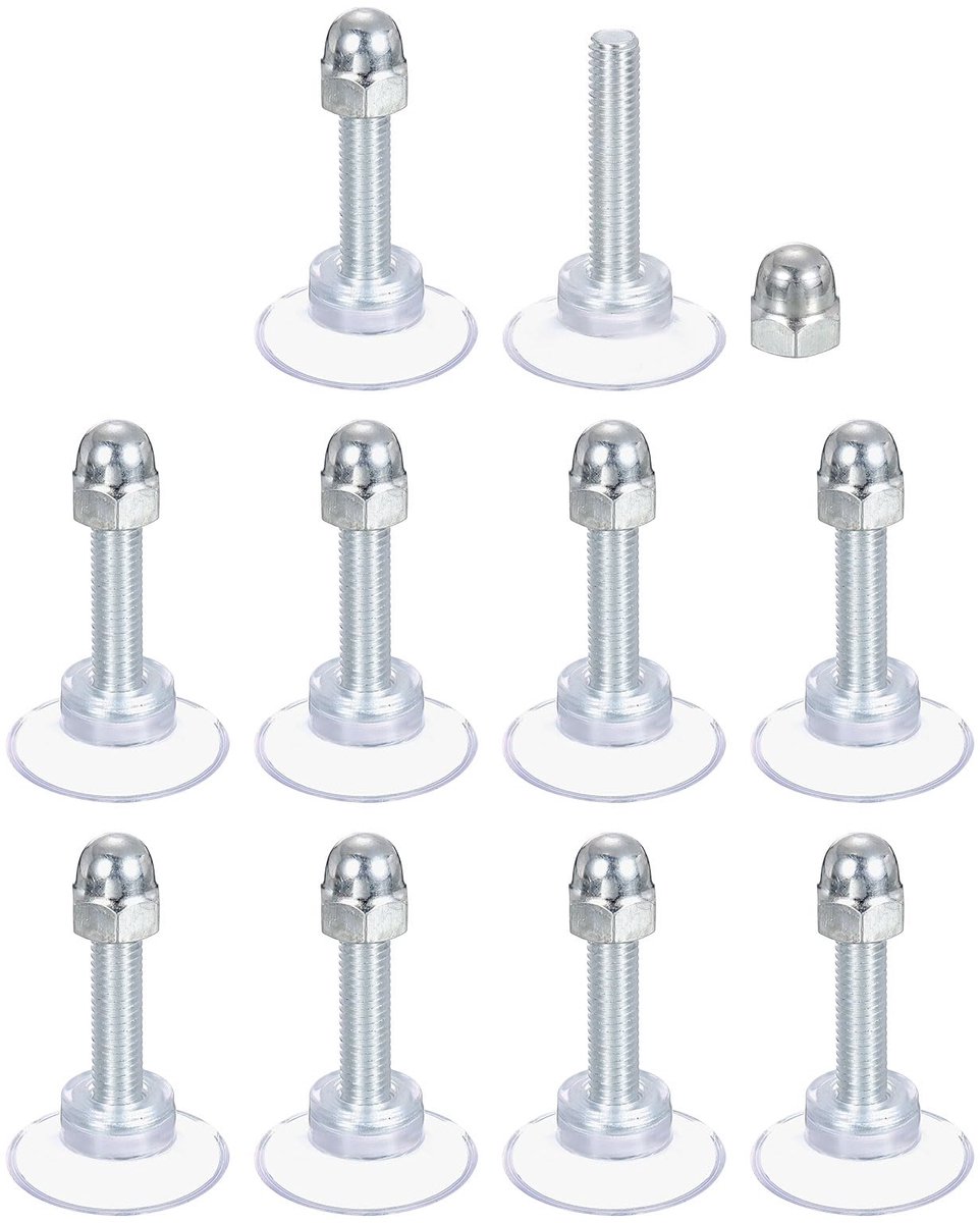 Dailygoods - 10 Stuks Zuignappen voor Glas - Duidelijke PVC Zuignappen met Schroef voor Raam en Auto