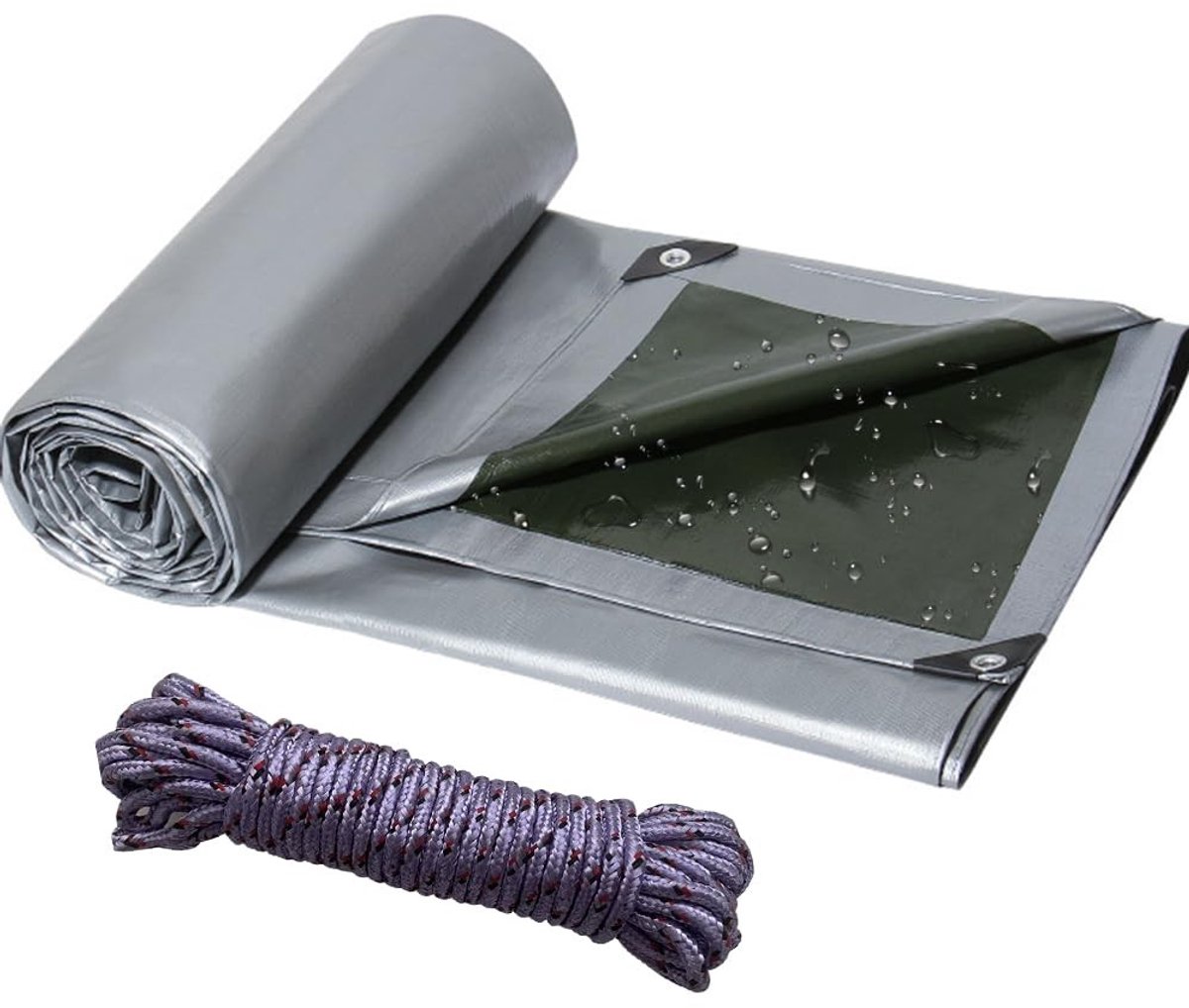 Dailygoods - Waterdichte Tarpaulin met Oogjes 180 g/m² voor Tuinmeubelen en Camping 3 x 3 m, Wit