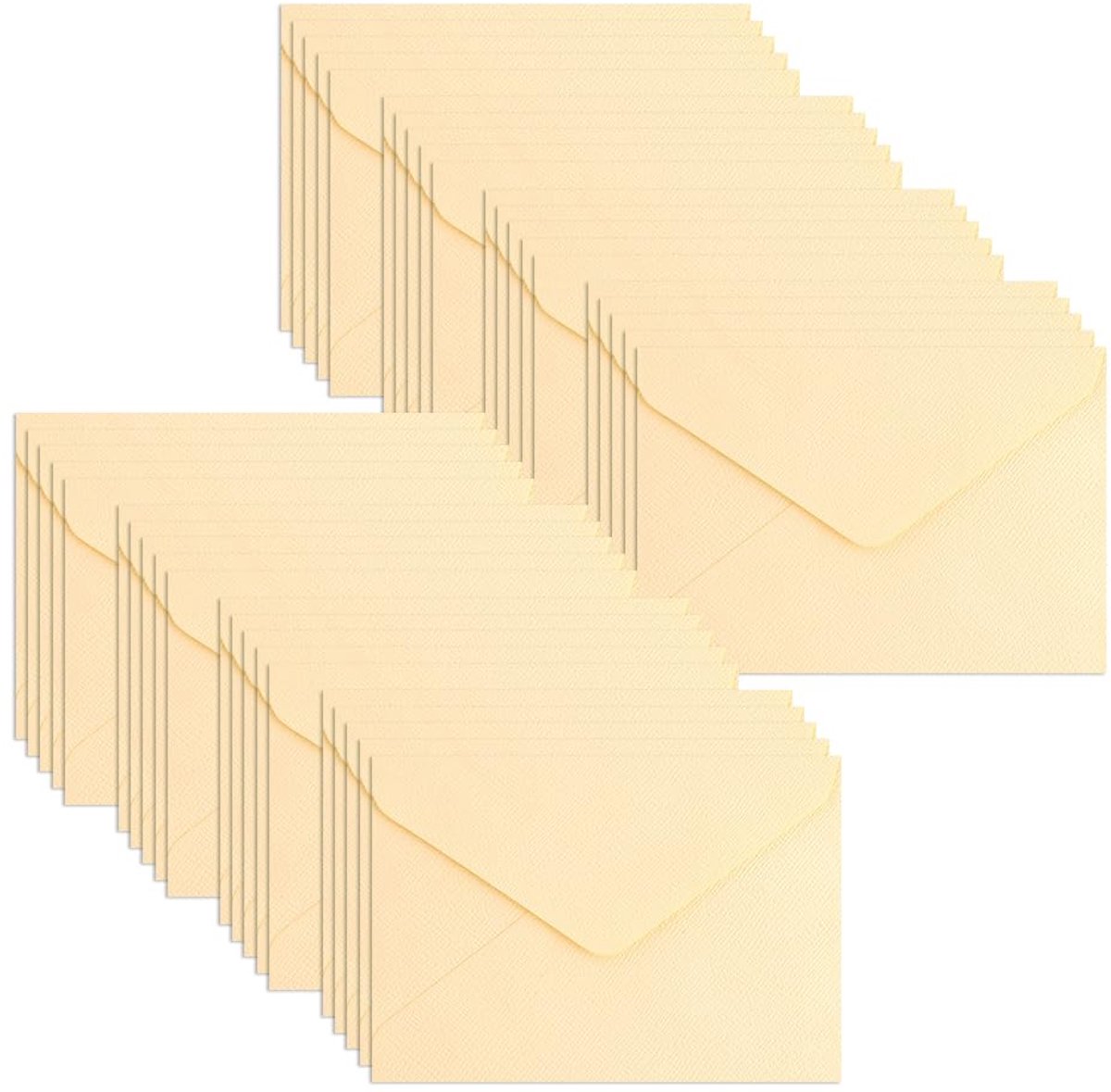 Dailygoods - Geribbelde Enveloppen voor Wenskaarten - 40 Stuks Beige voor Bruiloft en Uitnodigingen