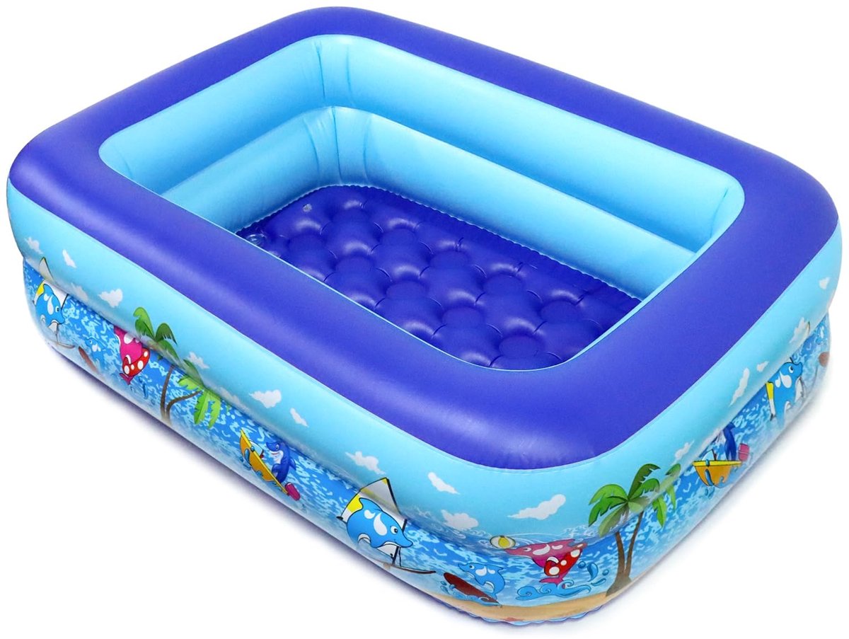 Kinderbadje Opblaasbaar - Familie Zwembad - Buiten Waterpret - Versterkt PVC Materiaal - 110 cm - Blauw