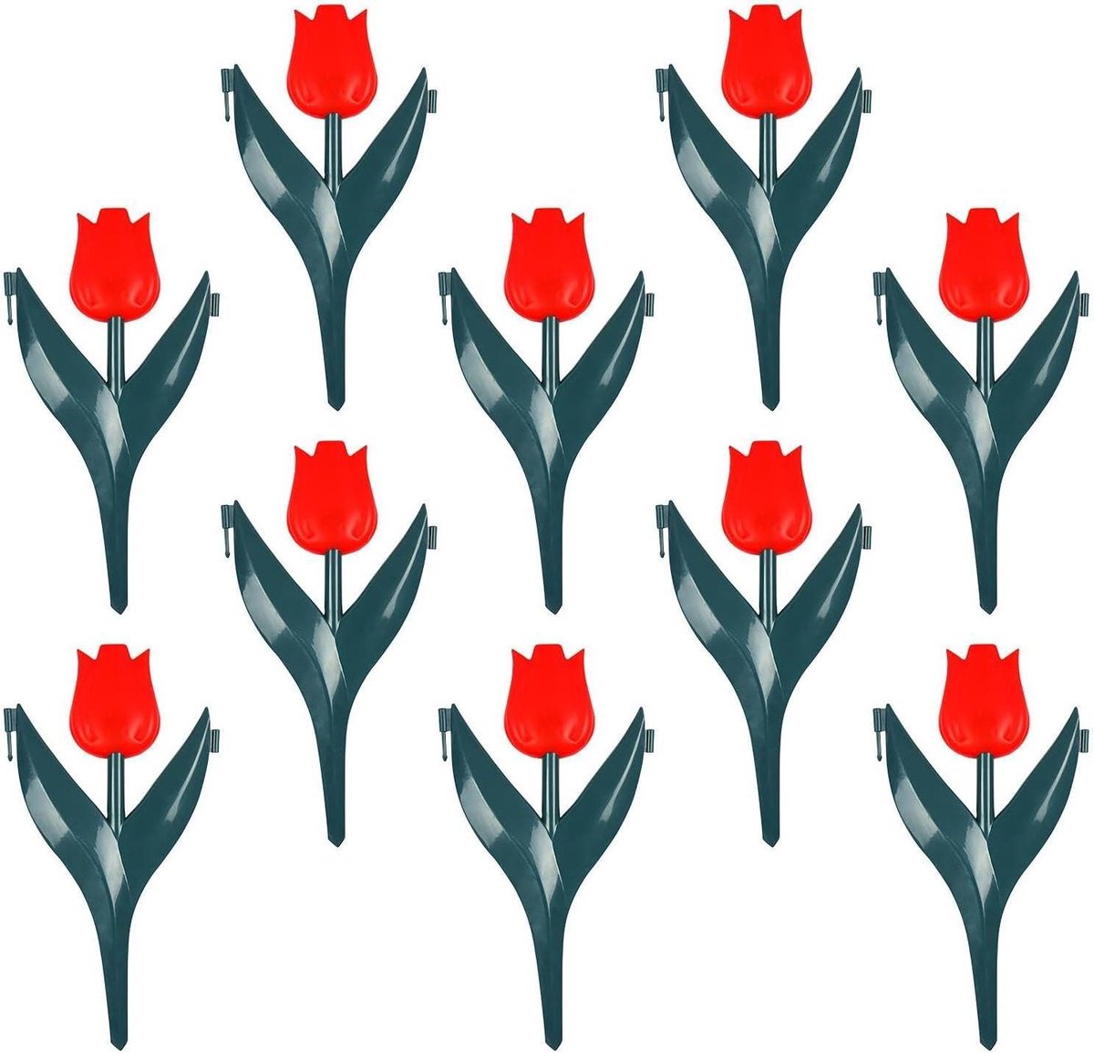 Bloembed omranding - Tuinafsluiting bloemen - Tuin decoreren - T-vormige bloemblokken - 10 stuks - Rood