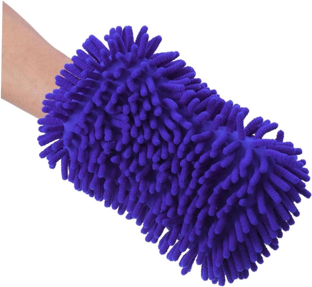 Washandschoenen Auto - Schoonmaak Spons - Auto Reinigen - Chenille Microvezel - 2 stuks - Blauw