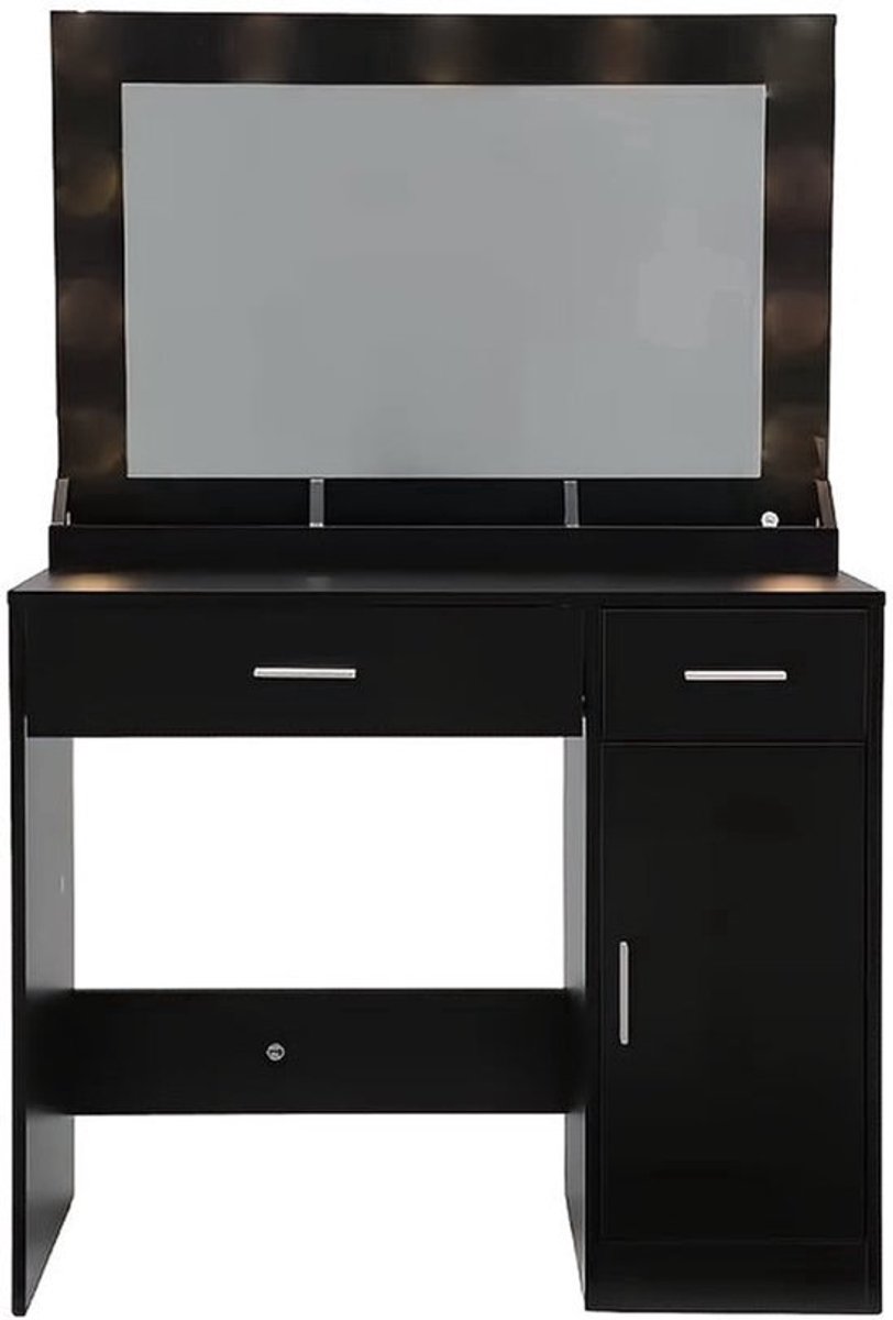 Make-up Tafel – Kaptafel – Schoonheidstafel – Beauty Meubel – Make-up Bureau Zwart – Grote