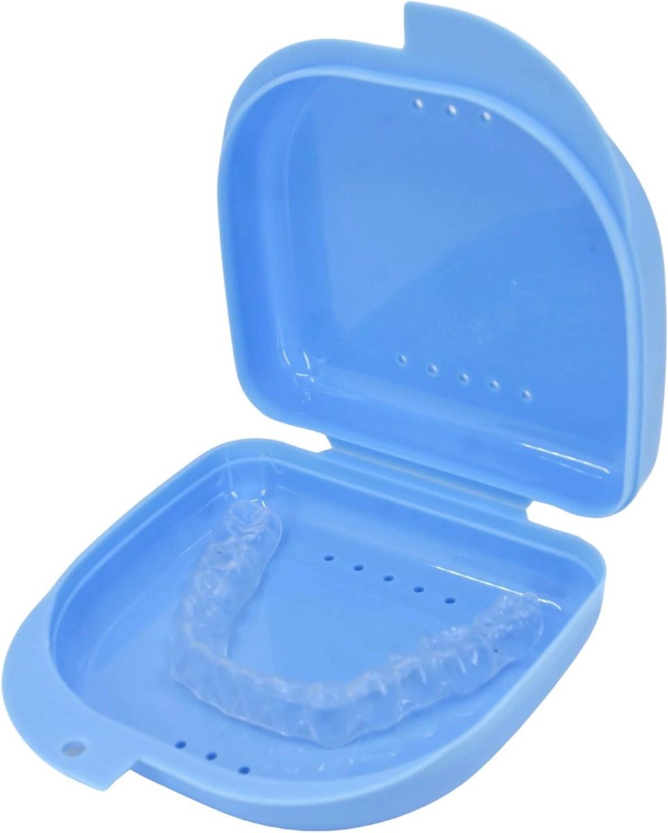 Retainer Case - Orthodontische Container - Houders Drogen - 16 Ventilatiegaten - 5.08 x 5.08 x 5.08 cm - Blauw