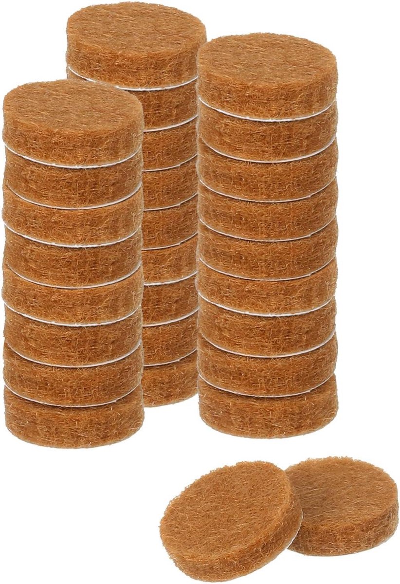 Viltglijders Meubels - Stoelpootdoppen Vilt - Vloeren Beschermen - Zelfklevend - 1 cm Diameter - Lichtbruin