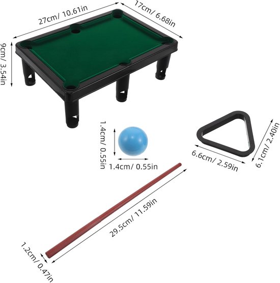 Mini Pooltafel - Biljartspel Kinderen - Thuis Entertainment - Montessori Leerervaring - 27 x 17 x 9 cm - Diverse kleuren van mini — afbeelding 4