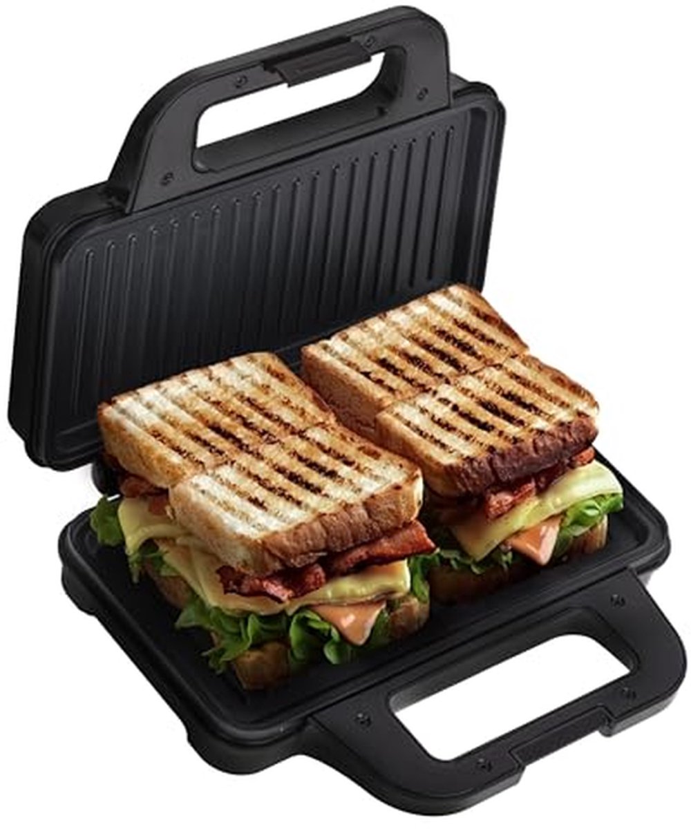 Sandwich en Panini Maker - Tosti Apparaat Grill - Snacks Bereiden - 2-in-1 Functie