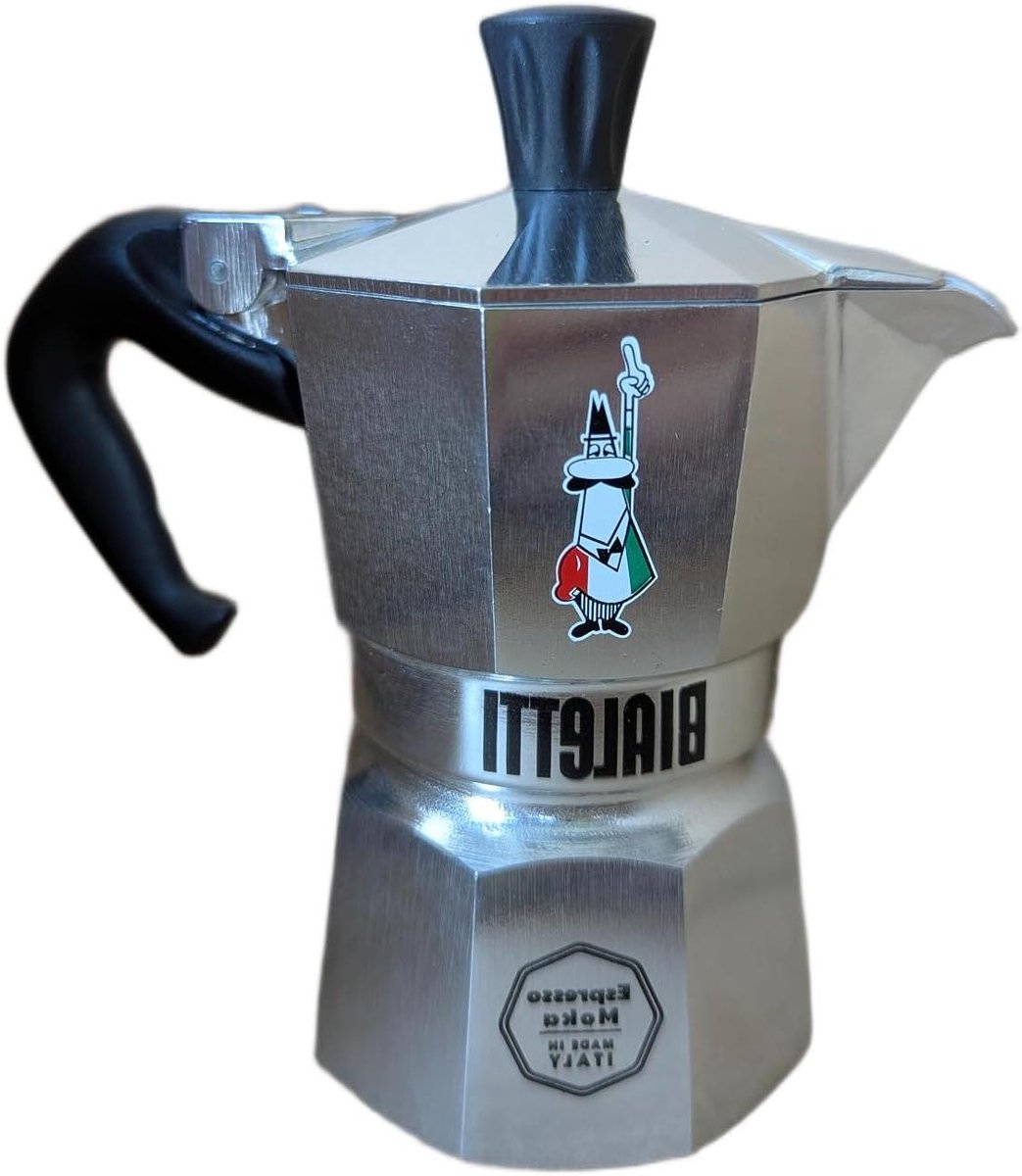 Mokkapot - Koffiezetter Fornuis - Koffie Zetten - Limited Edition Design - 1 Kops - Zilver