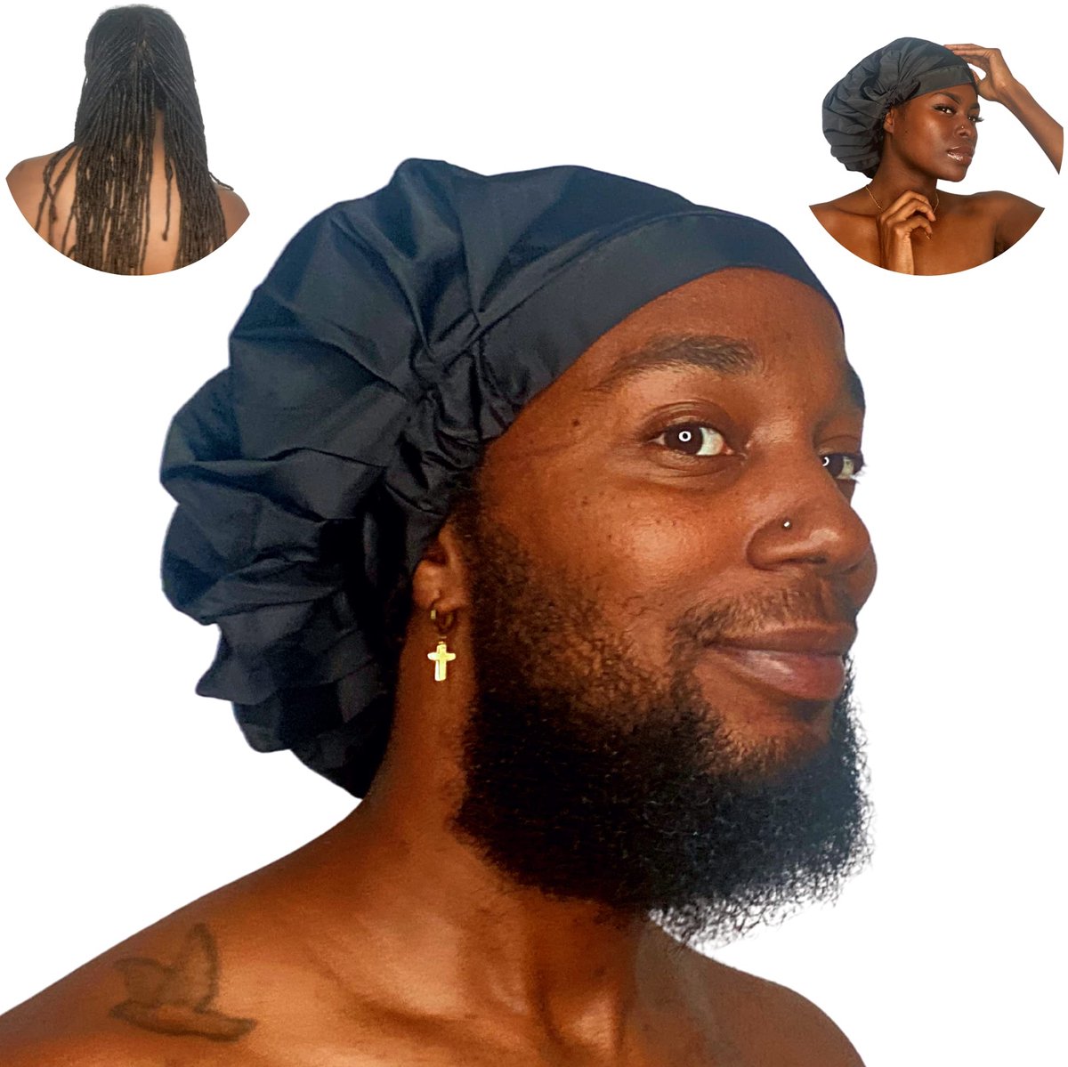 SnelShoppen - TTAT Douchemuts Extra Groot voor Dames en Heren, Waterdicht, Wasbaar en Verstelbaar, Ideaal voor Vlechten, Afro en Lang Haar, Perfect vo