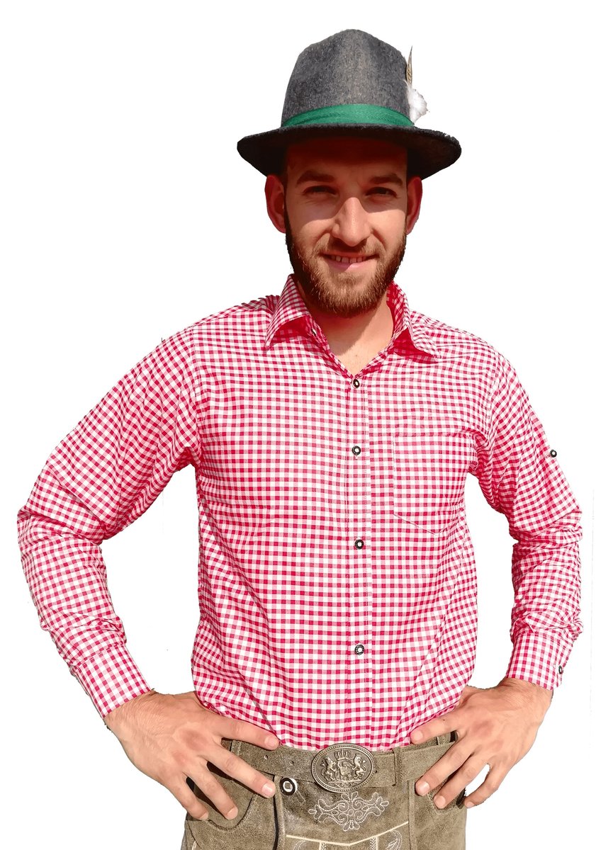 LEDERHOSEN.NL - Tiroler overhemd rood-wit