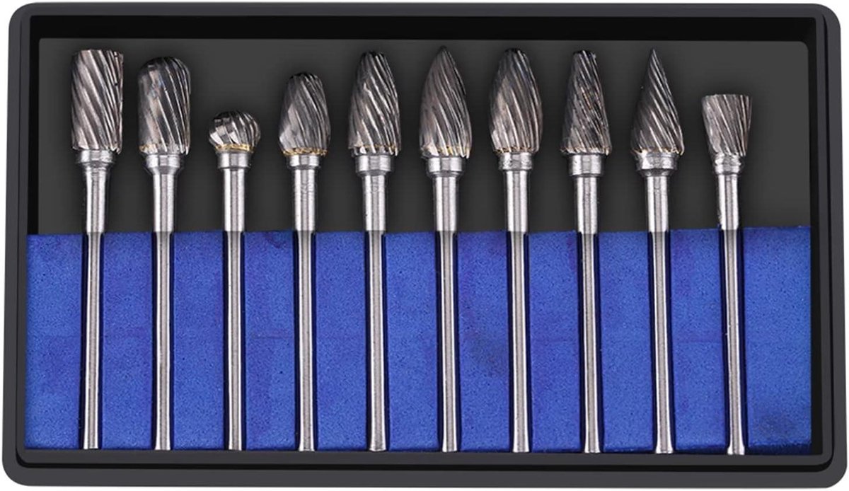 Roterende Vijlenset - Metaalvijlen Graveerbits - Metaal Bewerken - Wolfraamcarbide Hardheid - 3 mm Schacht - Zilverkleurig