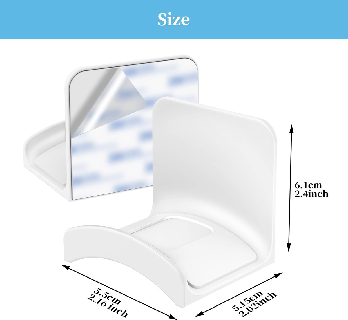 SnelShoppen - Universele Koptelefoonhouder met Sterk Plakband - Premium TPU Wandhouder - Hoofdtelefoonhaak & Oortelefoonhanger voor Bureau en Muur - W