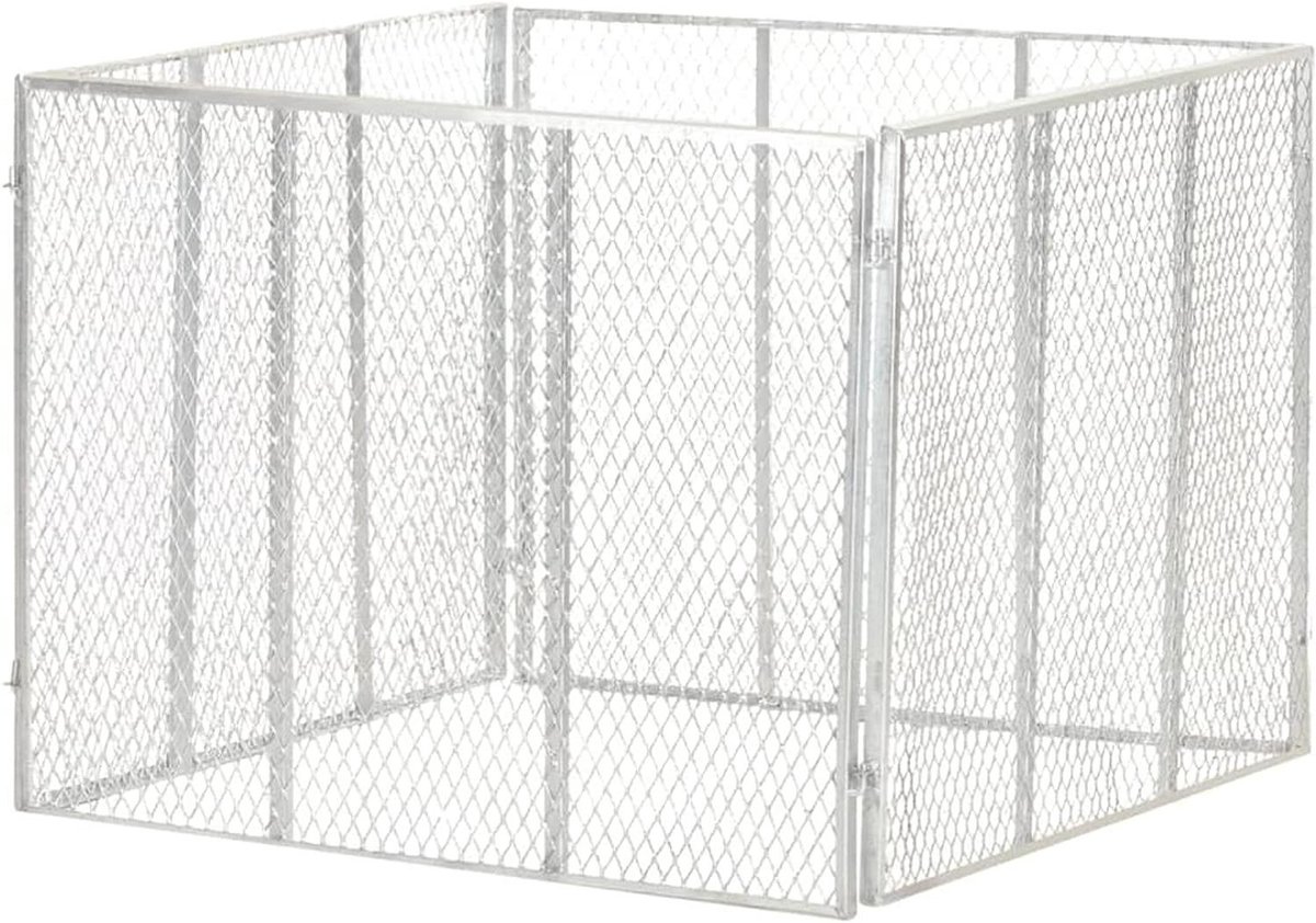 Compostbak Tuin - Composteerbak Huis - Tuinafval Verwerken - Verzinkt Ijzer - 100 x 100 x 77 cm - Zilver