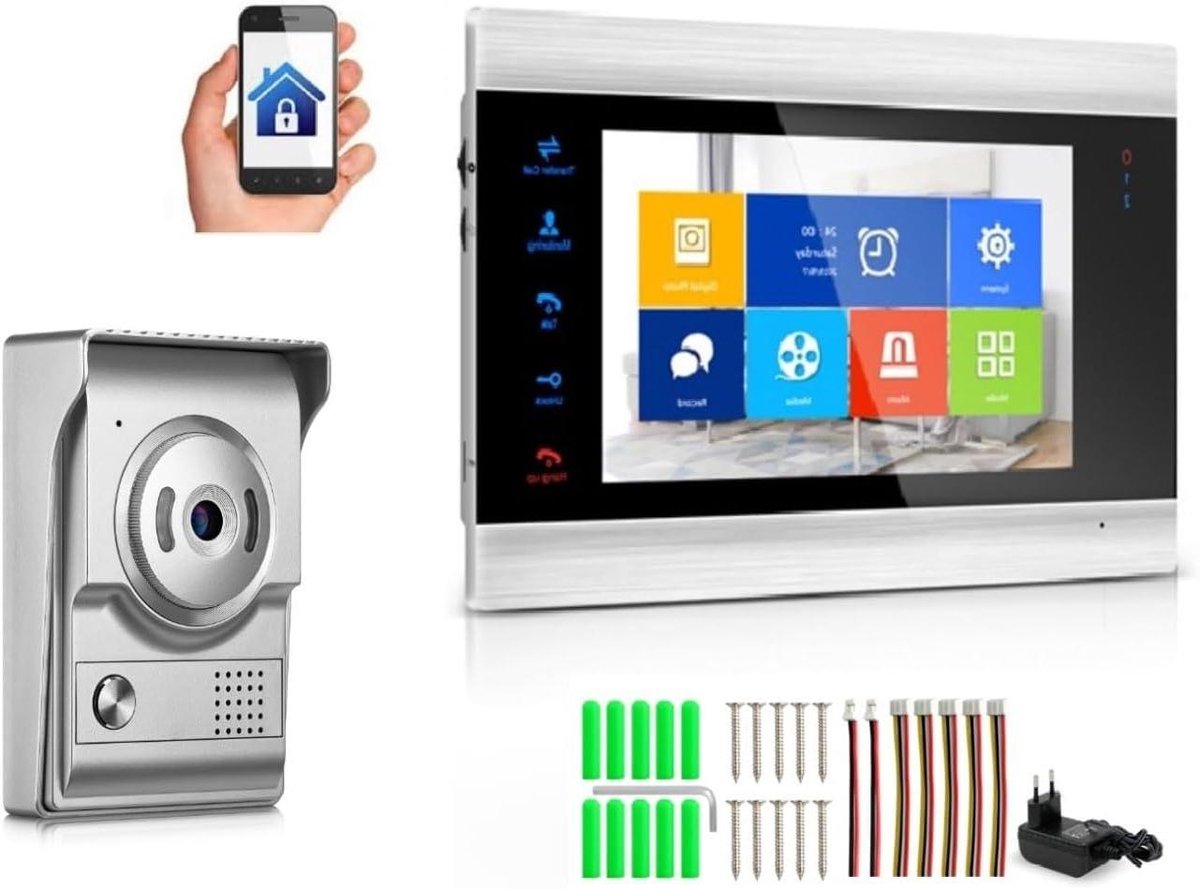 Wifi Deurintercom - Video Intercom - Huisbeveiliging - App Bediening - 10 x 10 x 10 cm - Zwart